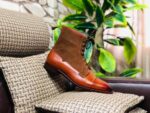 Handmade Ankle high Brown Grain Oak Calf Boots - leathersguru