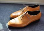 Handmade Men's Tan Leather Lace Up Shoes - leathersguru