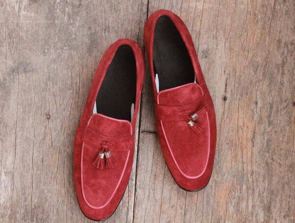 Handmade Tussle Slip Ons Shoes For Men's - leathersguru