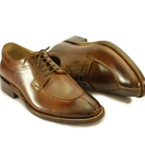 Bespoke Brown Split Toe Leather Lace Up Shoe For Men