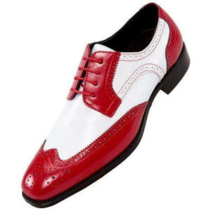 Handmade Burgundy White Wing tip Leather Shoe - leathersguru