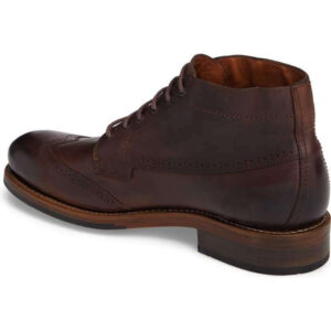 Bespoke Dark Brown Chukka Leather Wing Tip Lace Up Boots - leathersguru