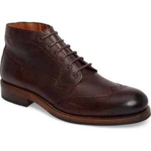 Bespoke Dark Brown Chukka Leather Wing Tip Lace Up Boots - leathersguru