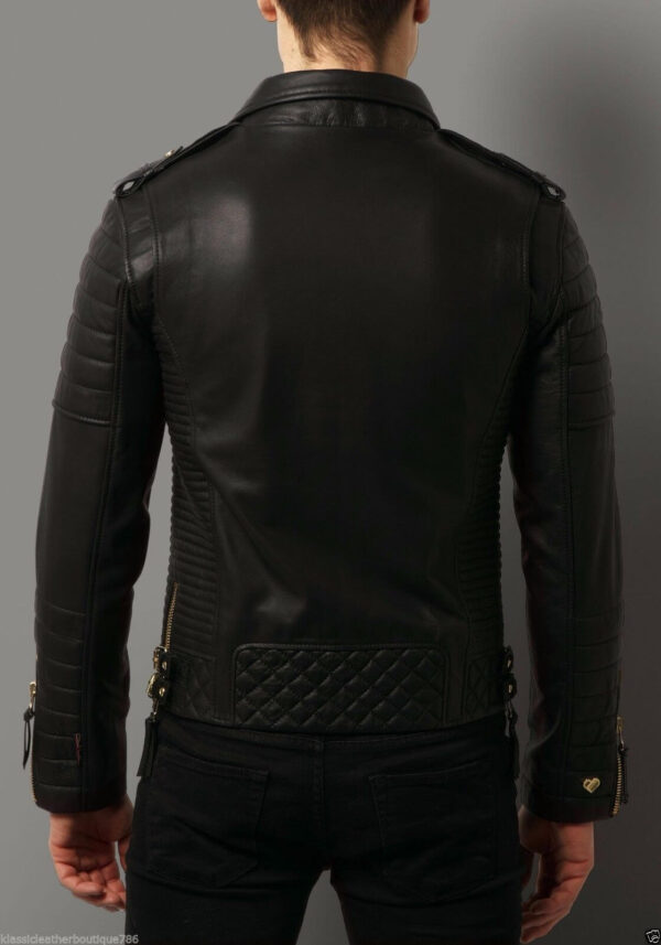 Awesome Original Hand Made Soft Lambskin Leather Motorcyc Jacket For Men