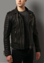 Awesome Original Hand Made Soft Lambskin Leather Motorcyc Jacket For Men