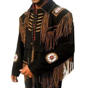 Western Cowboy Brown Suede Leather Jacket, Fringes Cowboy Jacket - leathersguru