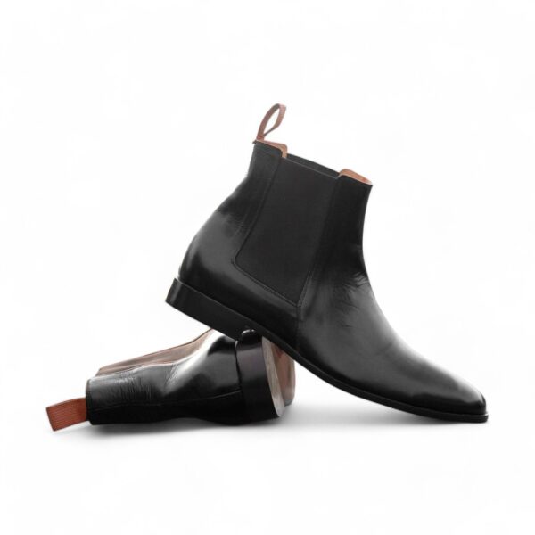 Bespoke Ankle High Black Chelsea Leather Boot - leathersguru