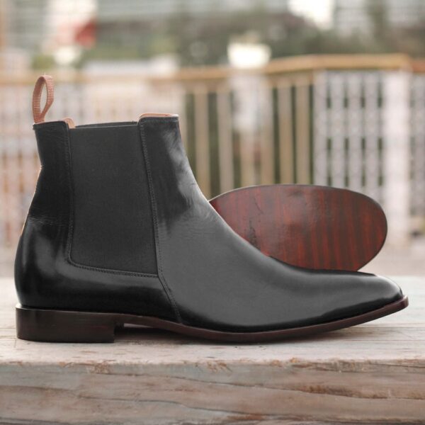 Bespoke Ankle High Black Chelsea Leather Boot - leathersguru