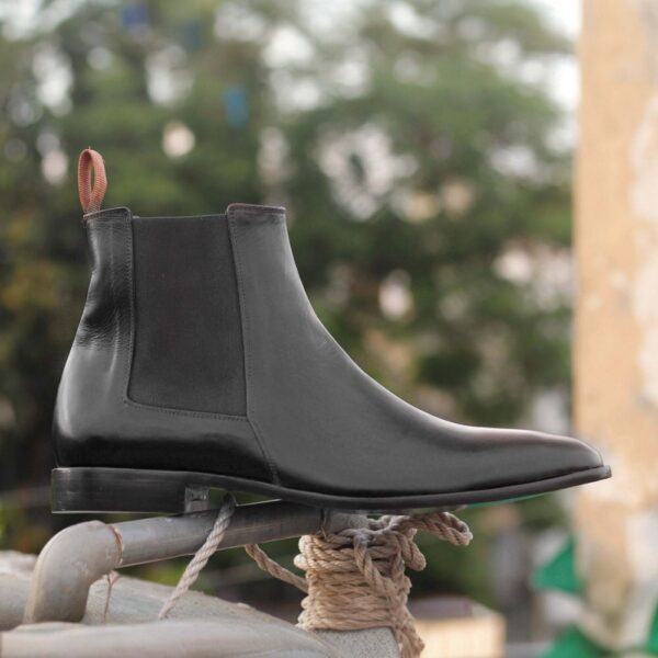 Bespoke Ankle High Black Chelsea Leather Boot - leathersguru