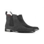 Bespoke Ankle High Black Chelsea Suede Boot - leathersguru