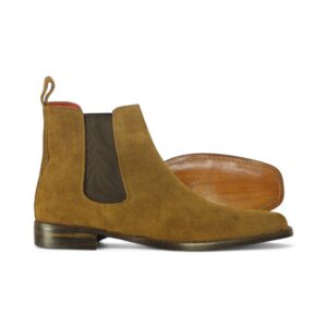 Bespoke Ankle High Brown Chelsea Suede Boot - leathersguru