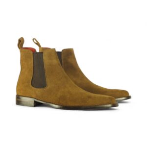 Bespoke Ankle High Brown Chelsea Suede Boot - leathersguru