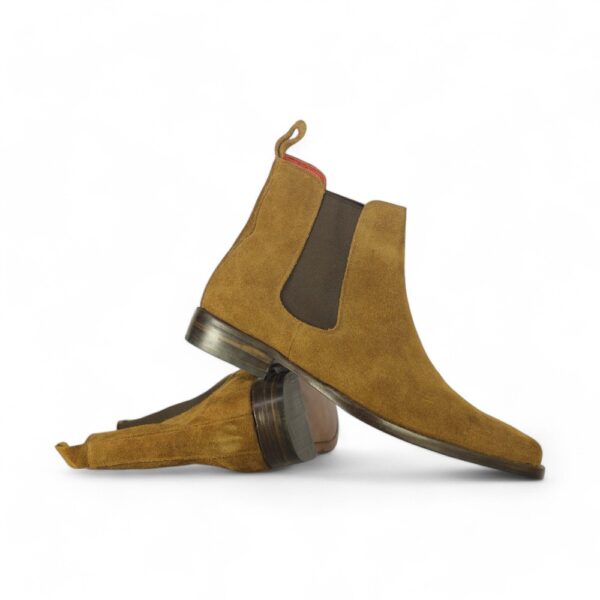 Bespoke Ankle High Brown Chelsea Suede Boot - leathersguru