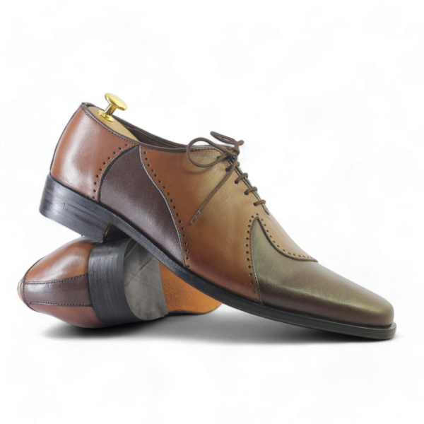 Bespoke Black & Brown Lace Up Shoe For Men - leathersguru