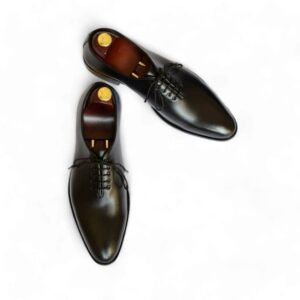 Bespoke Black Leather Lace Up Shoes, Men Shoes, Dress Shoes