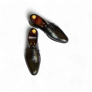 Bespoke Black Leather Lace Up Shoes, Men Shoes, Dress Shoes