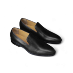 Bespoke Black Leather Penny Loafer for Men's - leathersguru