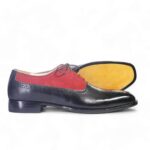 Bespoke Black Red Leather Suede Lace Up Shoe for Men - leathersguru