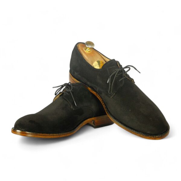 Bespoke Black Suede Lace Up Shoes for Men's - leathersguru