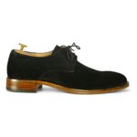 Bespoke Black Suede Lace Up Shoes for Men's - leathersguru