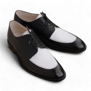 Bespoke Black & White Leather Lace Up Shoe for Men - leathersguru