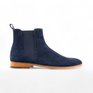 Bespoke Blue Chelsea Ankle Boot,Men's Oxford Suede Boot