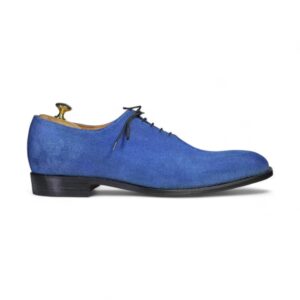 Bespoke Blue Suede Lace up Shoe for Men - leathersguru