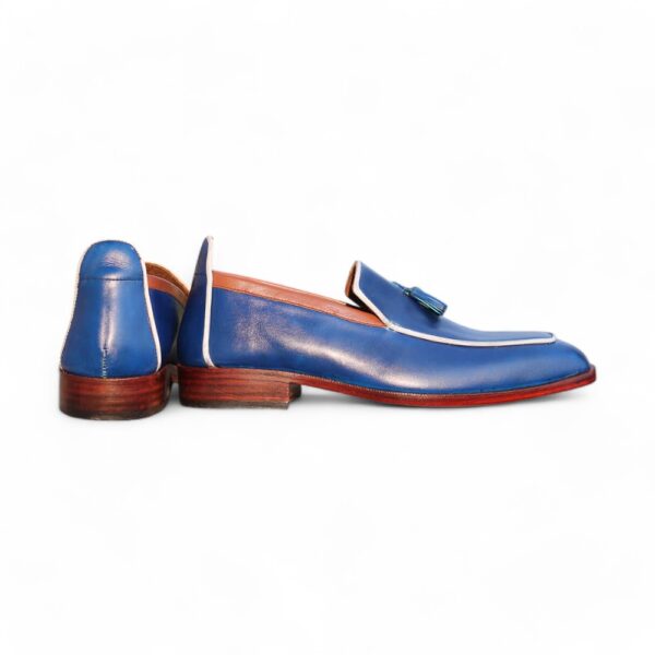 Bespoke Blue Tussle Leather Loafer for Men - leathersguru