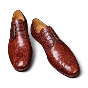 Bespoke Brown Alligator Leather Double Monk Straps Shoes for Men