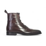 Bespoke Brown Leather Ankle High Lace Up Boots - leathersguru