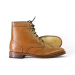 Bespoke Brown Wing Tip Brogue Lace Up Boots for Men - leathersguru