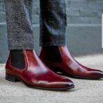 Bespoke Burgundy Chelsea Leather Boot Dress Men's Boot