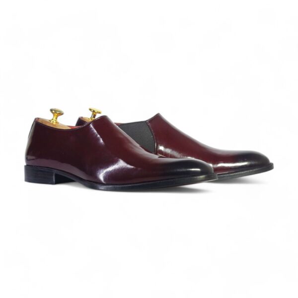 Bespoke Burgundy Leather Chelsea Shoe for Men - leathersguru