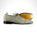 Bespoke Gray Suede Cap Toe Shoe for Men