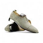 Bespoke Gray Suede Cap Toe Shoe for Men