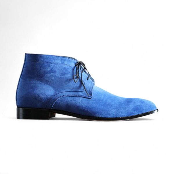 Bespoke Sky Blue Chukka Suede Lace Up Boots - leathersguru