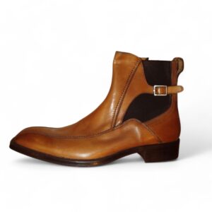 Bespoke Tan Chelsea Leather Buckle Boot