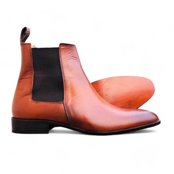 Bespoke Tan Chelsea Simple Leather Boots