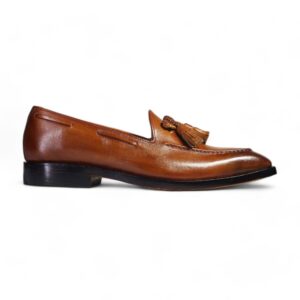 Bespoke Tan Tussle Leather Shoes for Men's - leathersguru