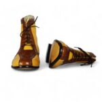 Bespoke Yellow & Brown Ankle Lace Up Boot for Men’s