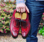 Bespoke Red Wing Tip Leather shoes, dress shoes,Fashion Shoes