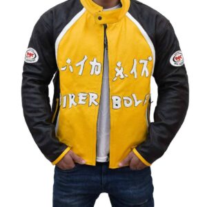 Biker Boyz Yellow Motorcycle Leather Jacket - leathersguru