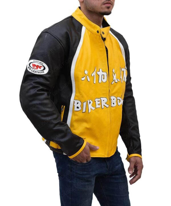 Biker Boyz Yellow Motorcycle Leather Jacket - leathersguru