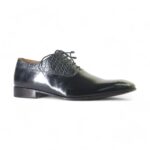 Bespoke Black Brogue Toe Lace Up Shoe for Men - leathersguru