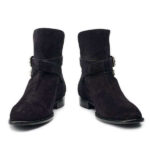 Handmade Black Jodhpurs Suede Buckle Boot - leathersguru