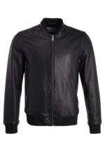 Handmade Black Bomber Leather Jacket for Men Flight Jacket - leathersguru