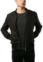 Handmade Black Leather Bomber Pure Lambskin Leather Biker Jacket - leathersguru