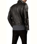 Black Spikes Studded Motorcycle Jacket For Men's