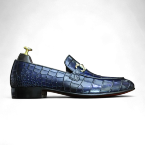 Men's Blue Buckle Alligator Loafers Luxury Style Shoes