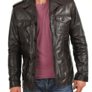 Men's Genuine Leather Black Slim fit Biker Motorcycle Jacket - leathersguru